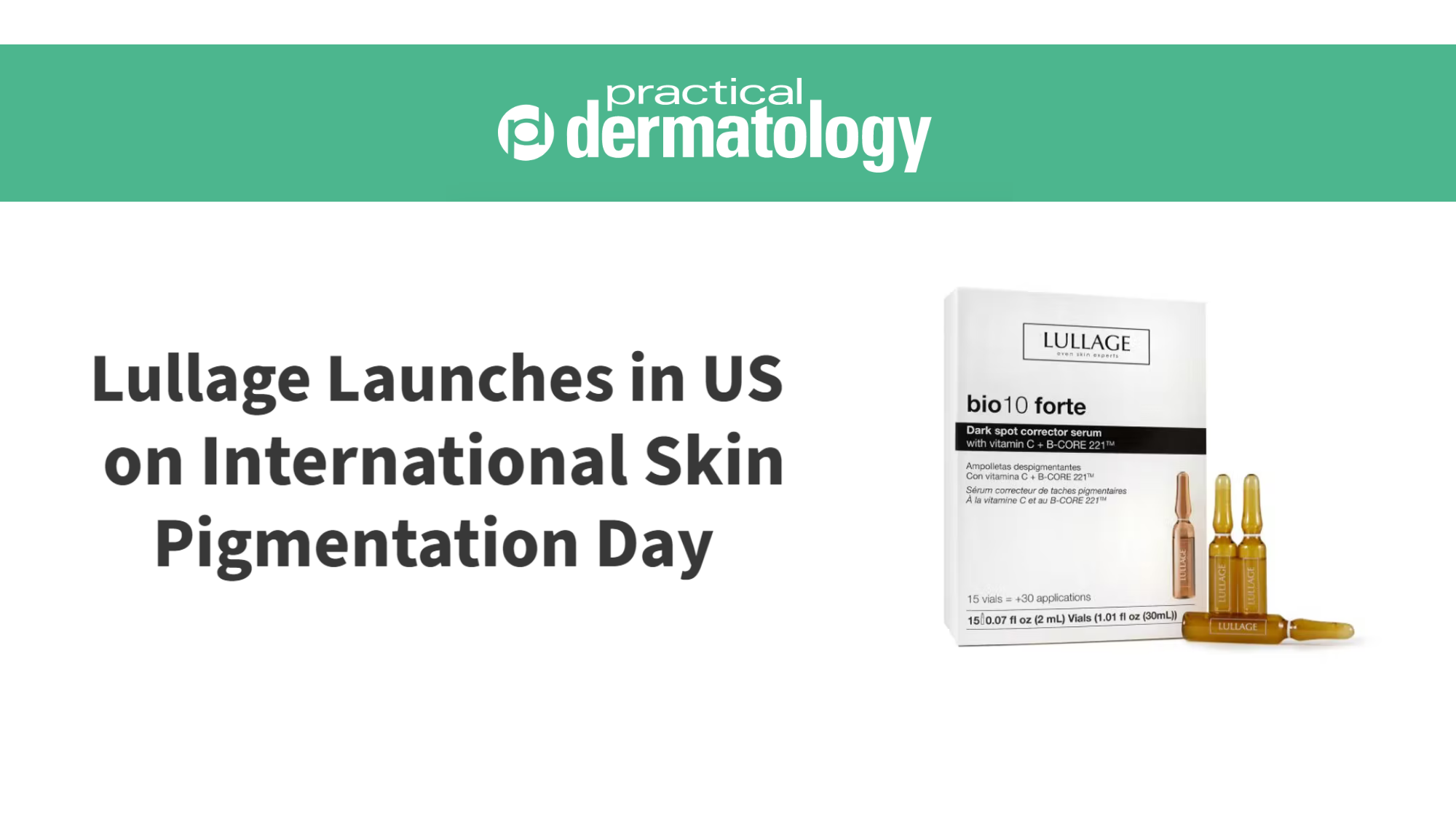 La revista estadounidense Practical Dermatology se hace eco del Día de las Manchas Cutáneas