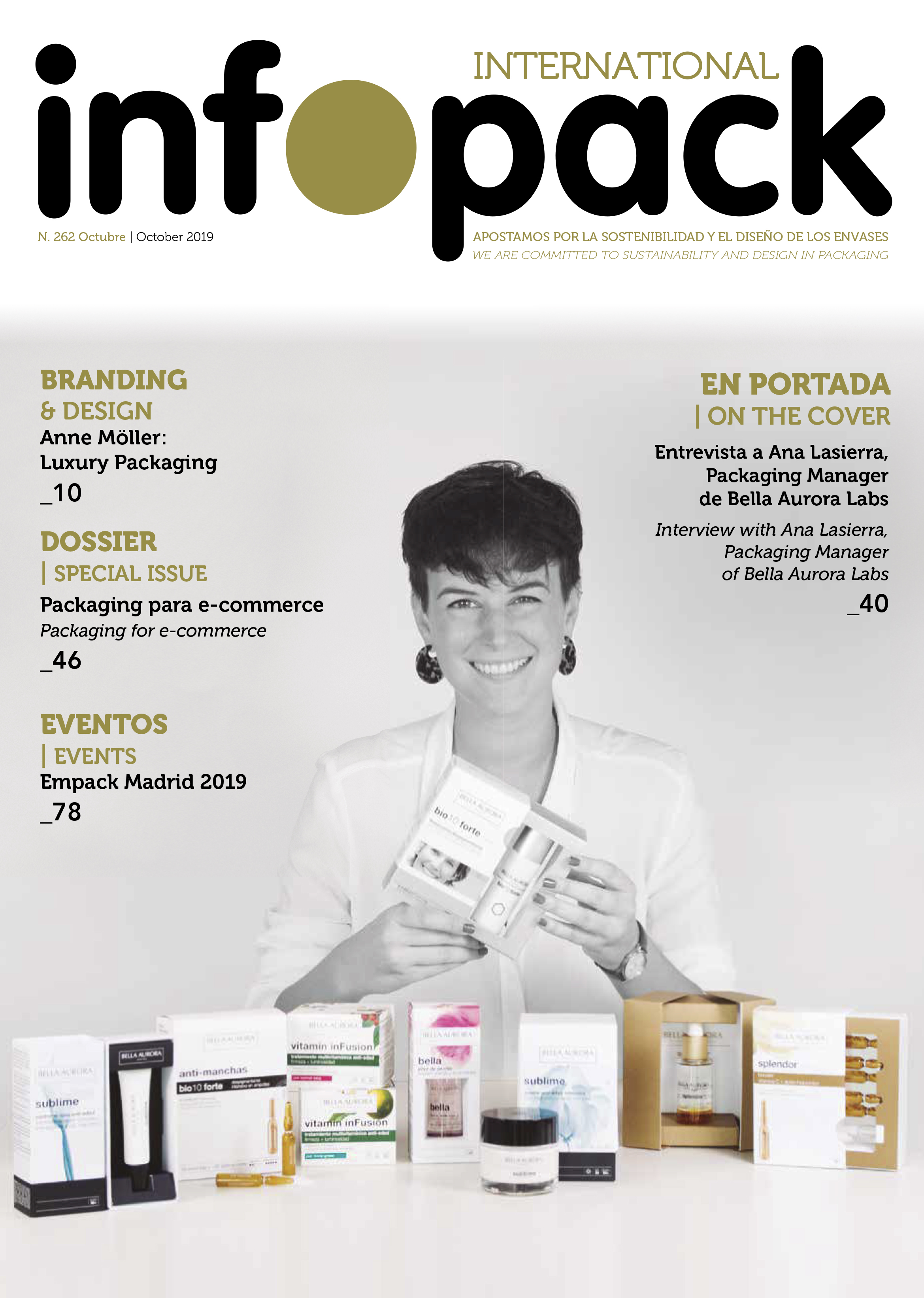 Ana Lasierra, on the cover of Infopack magazine
